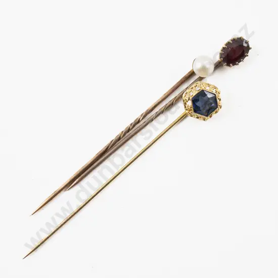 14ct and Two 9ct Stick Pins