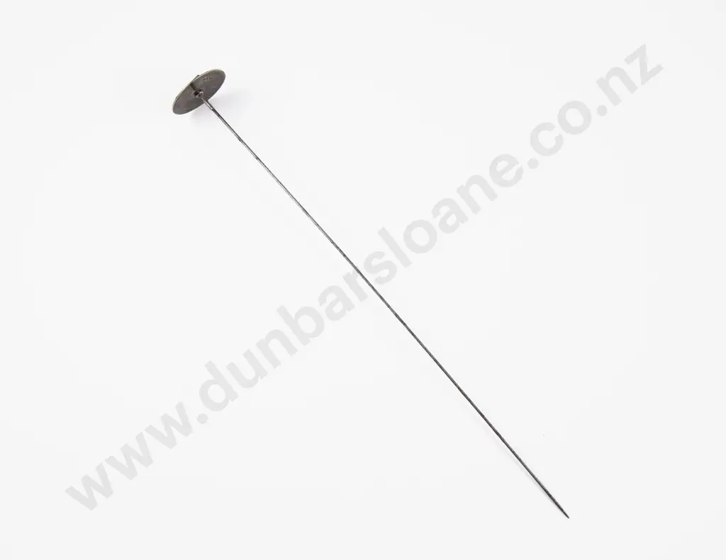 Edwardian S/S & Greenstone Western Luck and Fortune Emblem Finial Hat Pin Image 1++