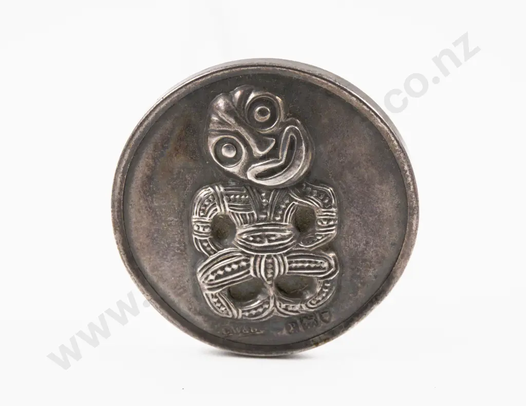 Edwardian S/S Tiki Emblem Finial Hat Pin Image 1++