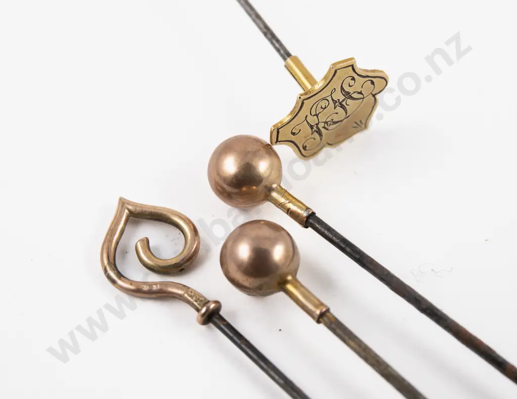 Four Edwardian 9ct Gold Finial Hat Pins Image 1++