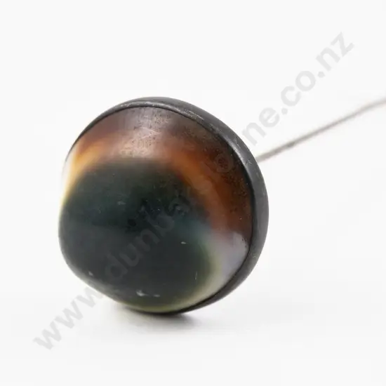 Victorian Colonial S/S Cats Eye Finial Stick Pin