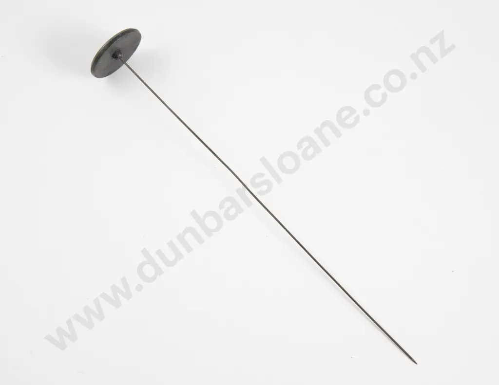 Edwardian Glass & White Metal Flapper Mask Finial Stick Pin Image 1++