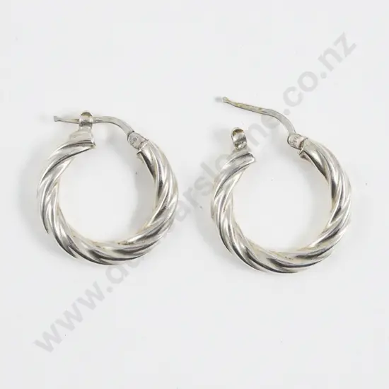 Pair S/S Twist Hoop Earrings