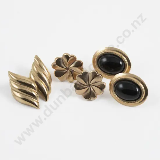 Three Pairs 9ct Earrings