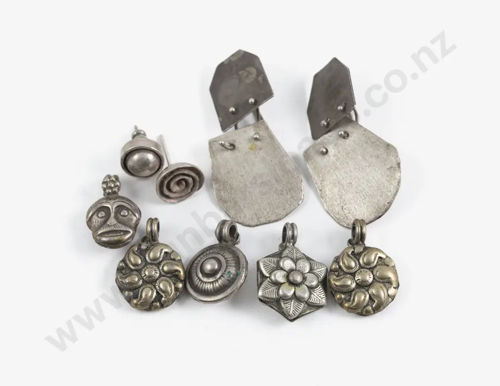 Pair S/S Pendant Drop Earrings with Collection of Pendants and Other Image 1++