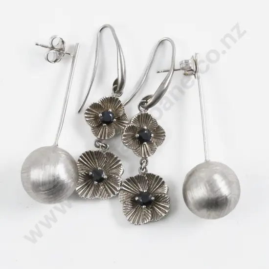Two Pairs of S/S Pendant Drop Earrings
