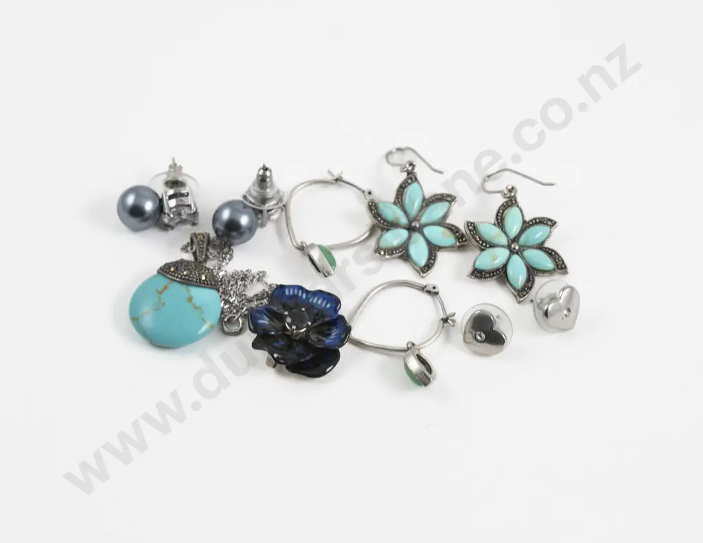 Pair Dyrberg Kern Pendant Drop Earrings with Collection of Assorted S/S Jewellery Image 1++