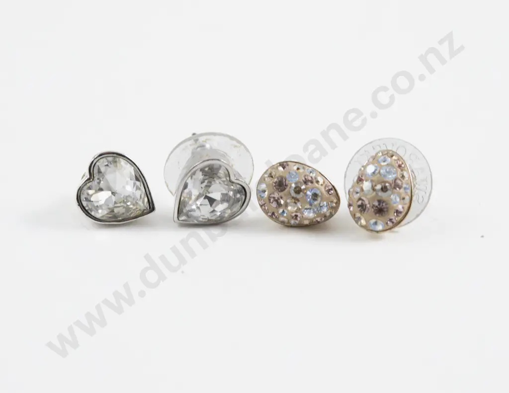 Two Pairs of Swarovski Crystal Stud Earrings Image 1++