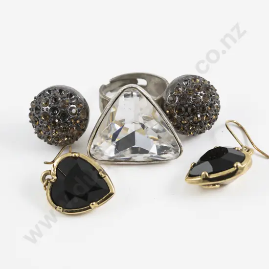 Two Pairs of Mimco Earrings and Dress Ring