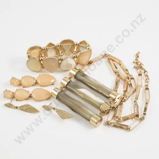 Pair Monet Gold Plated Enamel Pendant Drop Earrings with Three Others