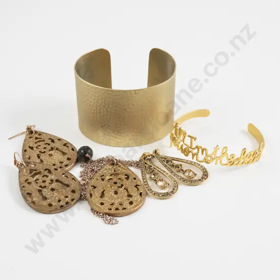 Pair Monet Crystal Pendant Drop Earrings with Filigree Style Earrings and Matching Pendant
