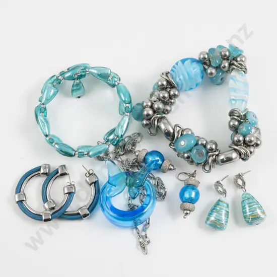 Antica Murrina Venezia Murano Glass Bracelet with Pendant Earrings and Three Others