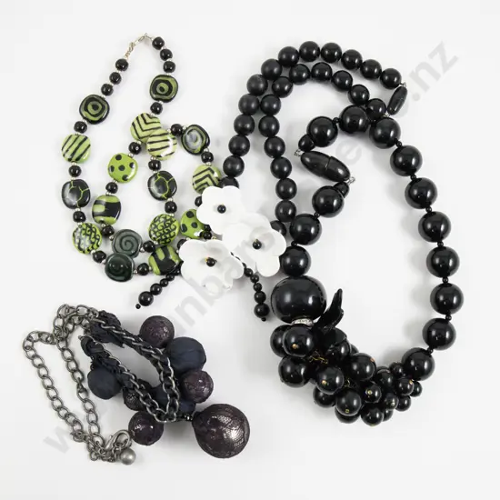 Four Modern Beaded Necklaces
