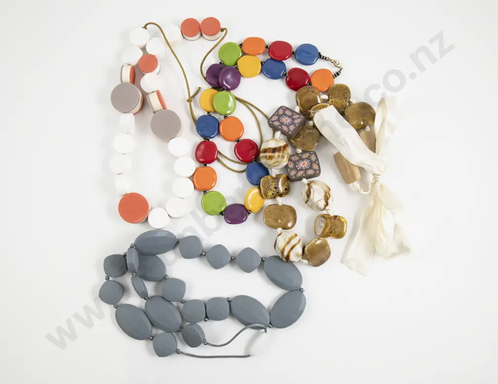 Four Modern Beaded Necklaces Image 1++