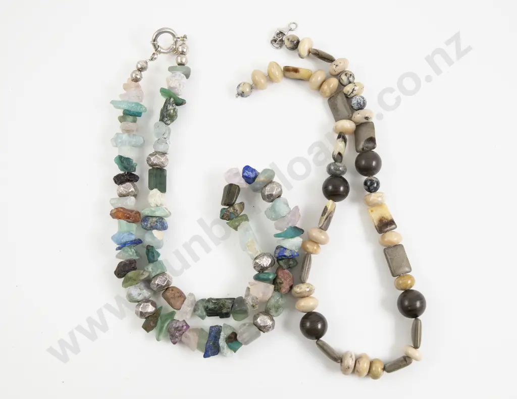 Single Strand Multi Coloured Gem Stone Necklace Image 1++