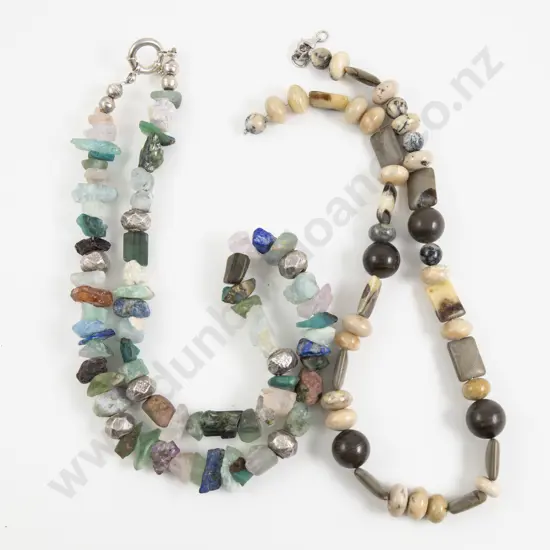 Single Strand Multi Coloured Gem Stone Necklace