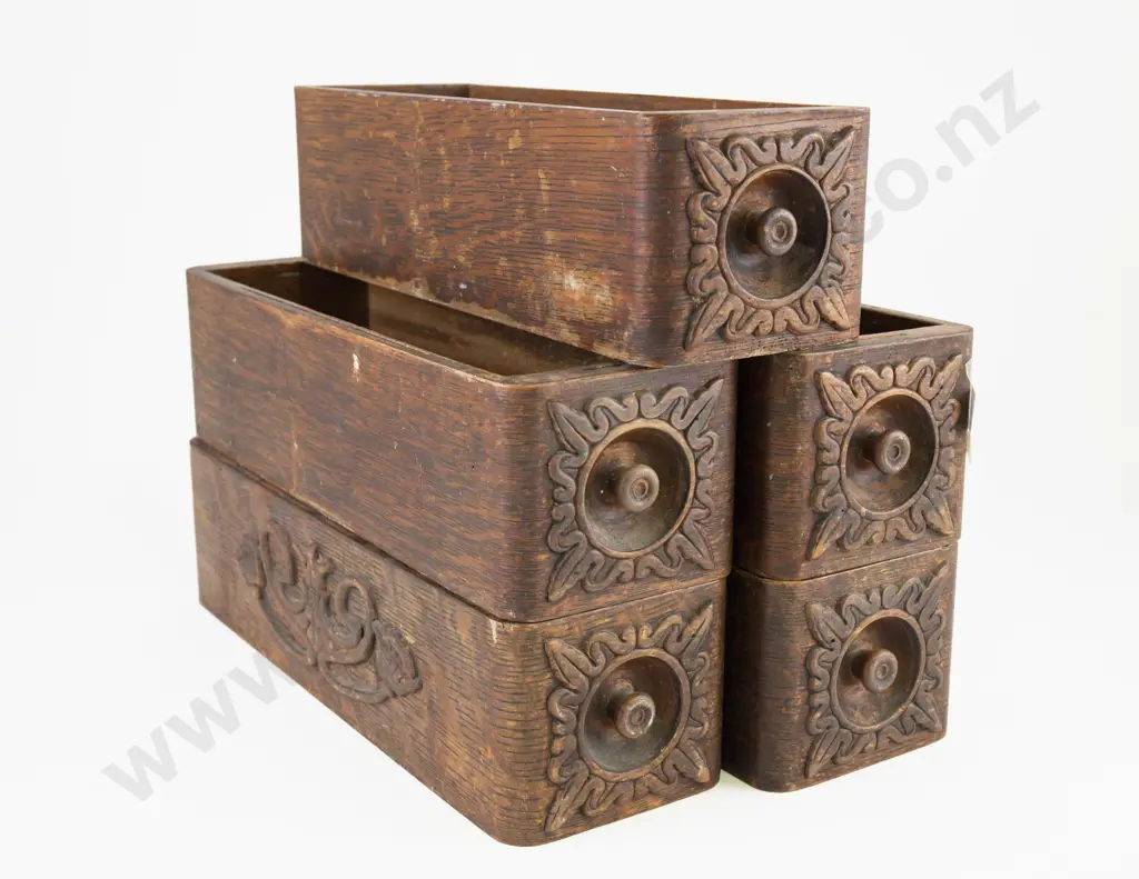 Five Antique Singer Sewing Machine Drawers Image 1++