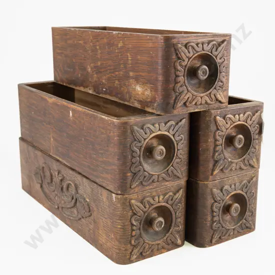 Five Antique Singer Sewing Machine Drawers