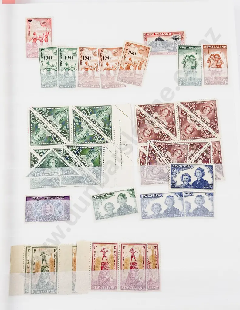Two NZ Stock Book Album Mint Pre-decimal and Decimal with Miniature Sheets Image 1++