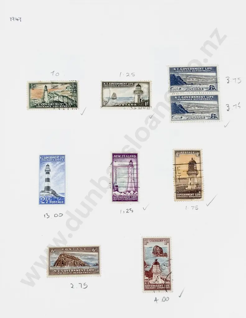 NZ Stamp Album 1873 up to 1989 Single Stamps Image 1++