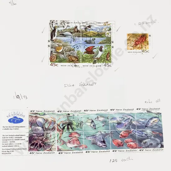 Two NZ Stamps Albums 1990 - 2000 and 1968 to 1989 Single Stamps