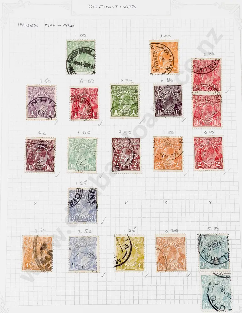 Australia Stamp Album 1913 - 1975 Single Stamps Image 1++