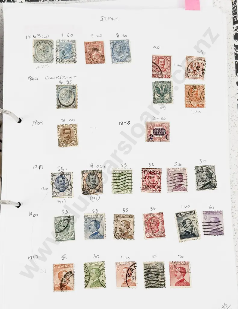 Folder World Stamps India to Japan Single Stamps Image 1++
