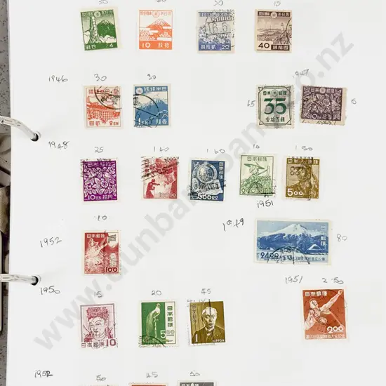 Folder World Stamps India to Japan Single Stamps