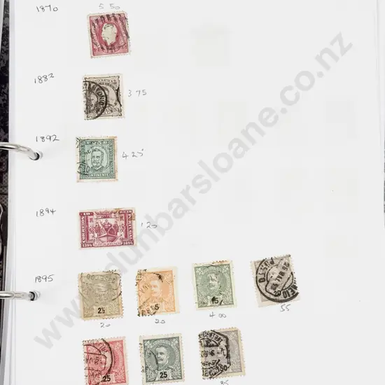 Folder World Stamps Nicaragua to Singapore Single Stamps