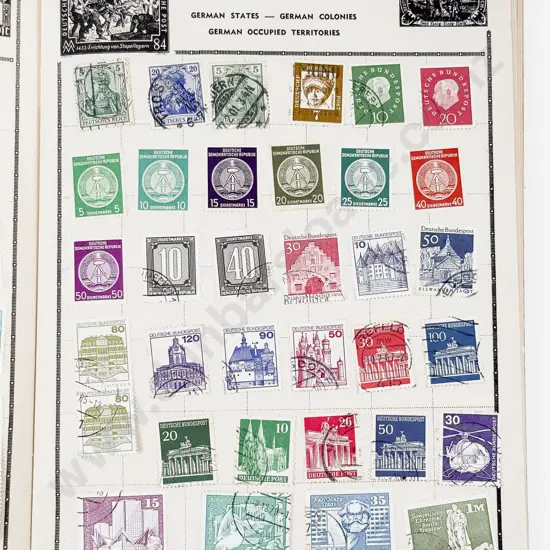 Two World School Boy Stamp Albums with FDC's and Unused Album