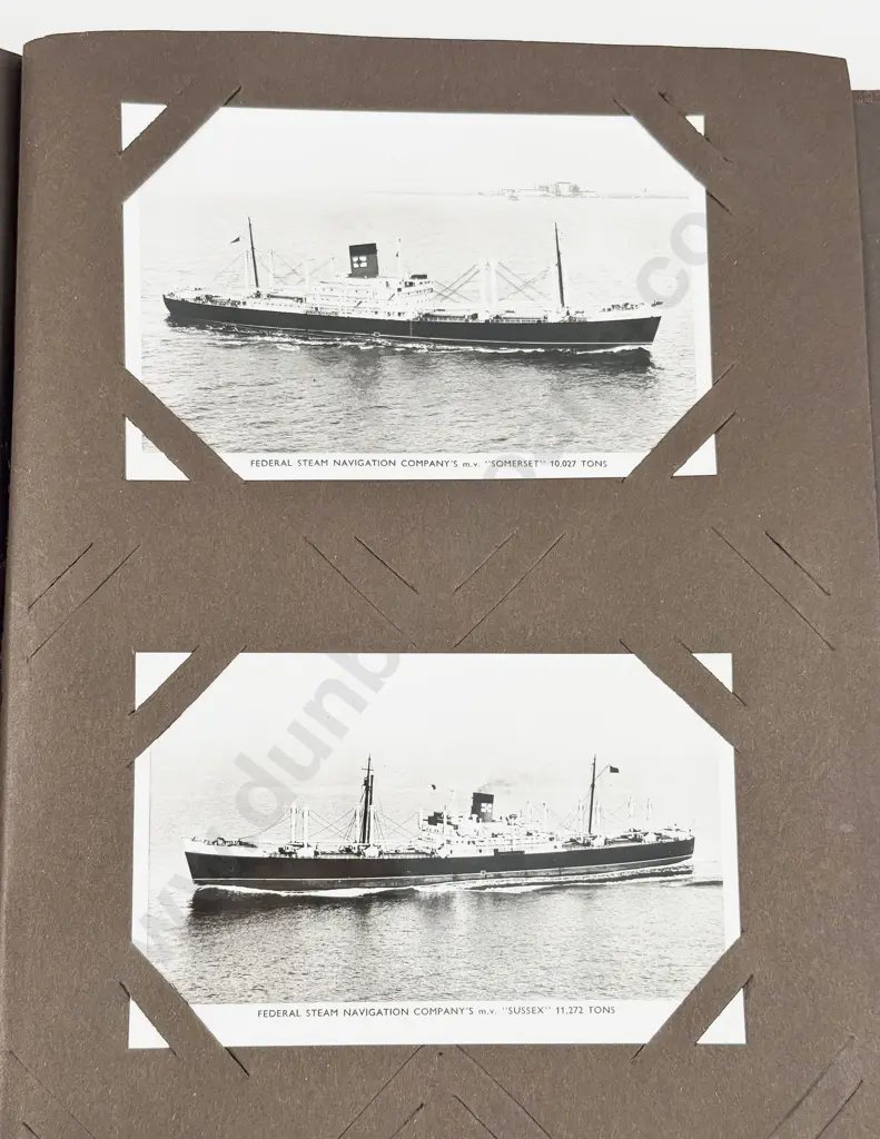 Vintage Postcard Album with some vintage mainly shipping including battleships Image 1++