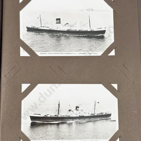Vintage Postcard Album with some vintage mainly shipping including battleships