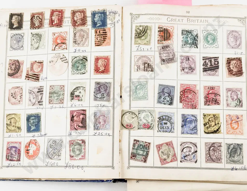 Vintage School Boy World Stamp Album with some Early Victoria Penny Post etc Image 1++