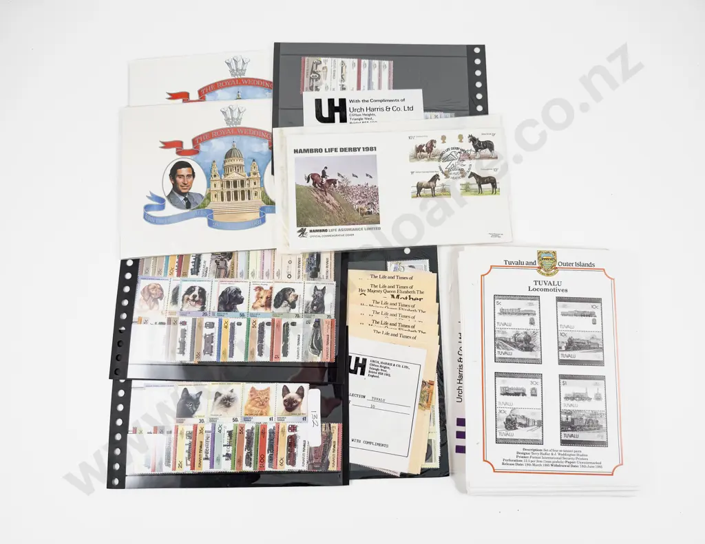 Tuvalu Island Stamps with Stamp Album Pages and Assorted Image 1++