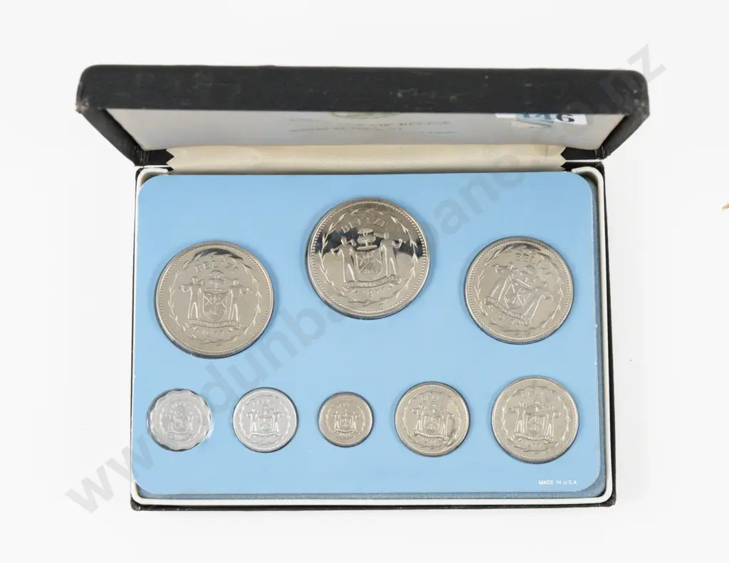 1977 Belize Proof Set 8 Coins Minted at the Franklin Mint Image 1++