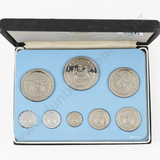1977 Belize Proof Set 8 Coins Minted at the Franklin Mint