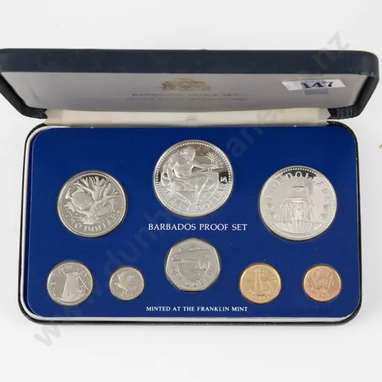 1979 Barbados Proof Set 8 Coins Minted at the Franklin Mint