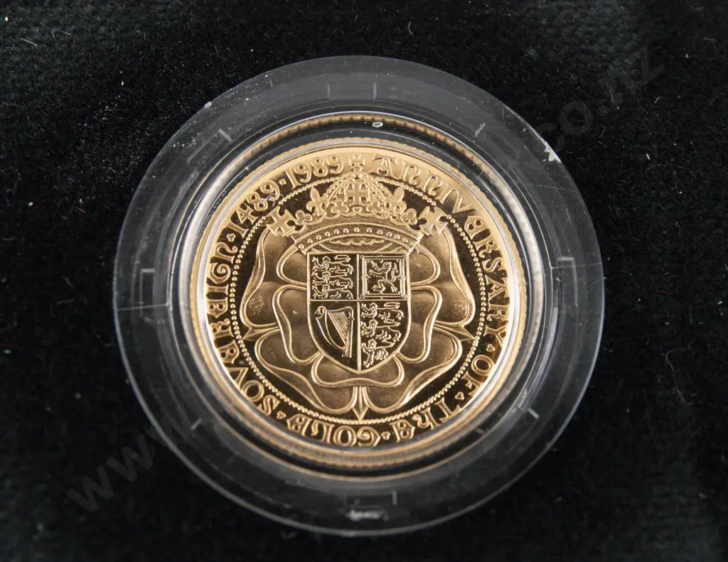 500th Anniversary of the First Gold Sovereign 1489-1989 Proof Coin #06674 Image 1++