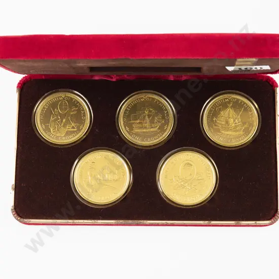 1979 Isle of Man Millennium Crowns 5 Coin Base Metal Proof Set