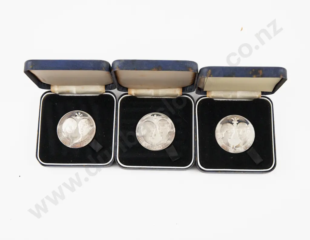 Spink 1981 Royal Wedding Silver Medal x3 Image 1++