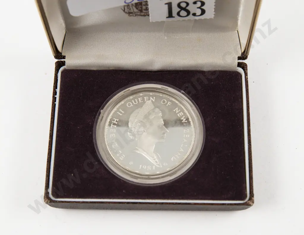 NZ 1981 Royal Visit Silver Proof $1 Image 1++