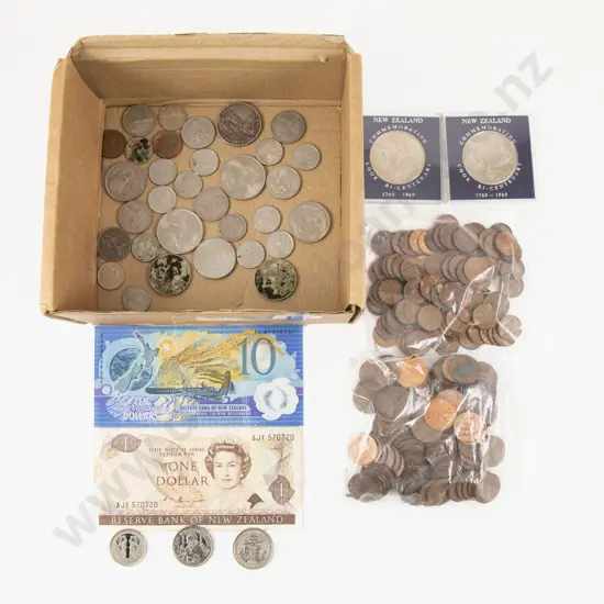 Qty NZ Decimal Coinage with $10 Millennium Note Two Commemorative Coins