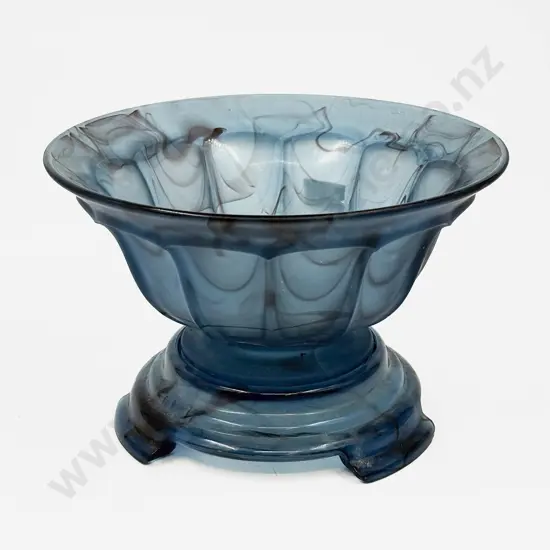C1920 Cloud Glass Bowl on Pedestal Base
