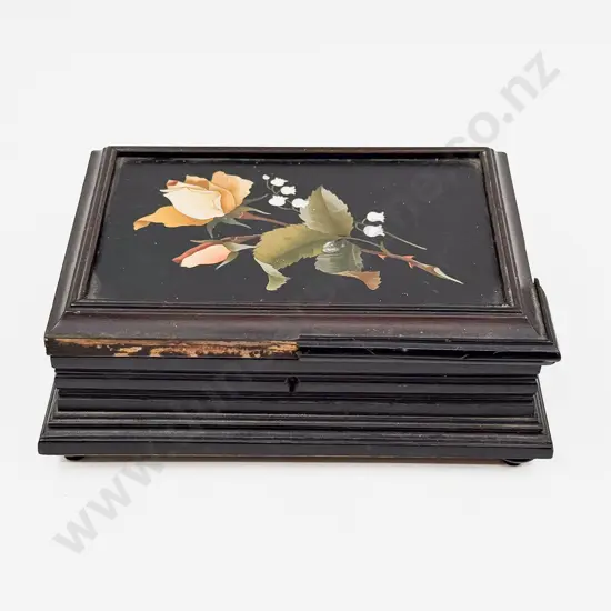 Victorian Pietra dura Italian Hardstone Topped Jewellery Box