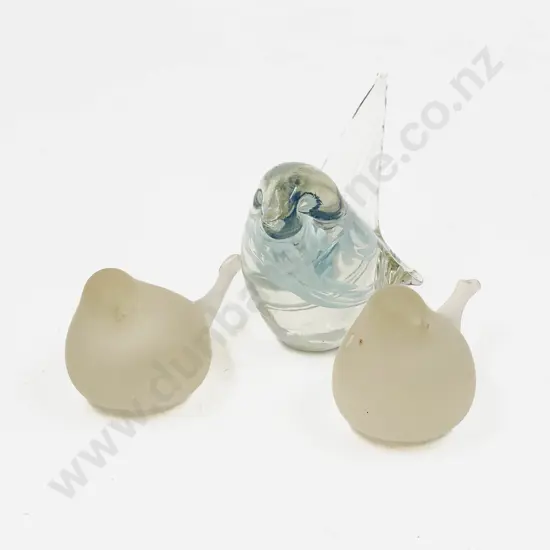 Murano Bird Ornament and Two Others