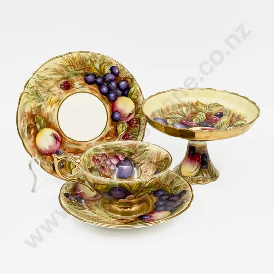 Aynsley Fancy China Trio and Comport