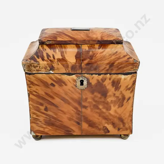 Victorian Tortoise Shell Tea Caddy