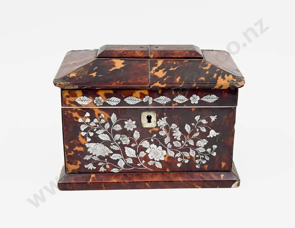 Victorian Tortoise Shell Tea Caddy Image 1++