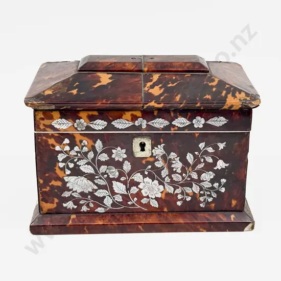 Victorian Tortoise Shell Tea Caddy