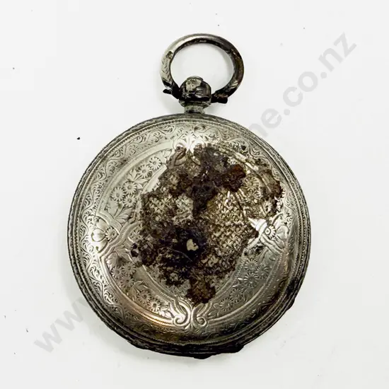Small S/S Engraved Pocket Watch
